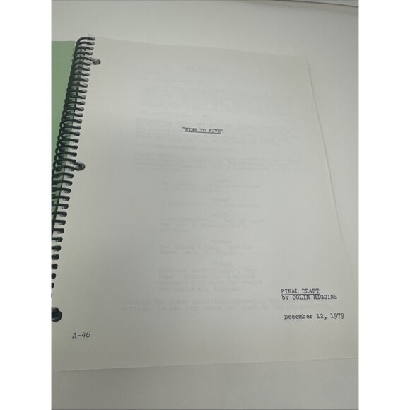Nine To Five Final Draft Script Dolly Parton Jane Fonda 20th Century Fox 1979 - Picture 4 of 8